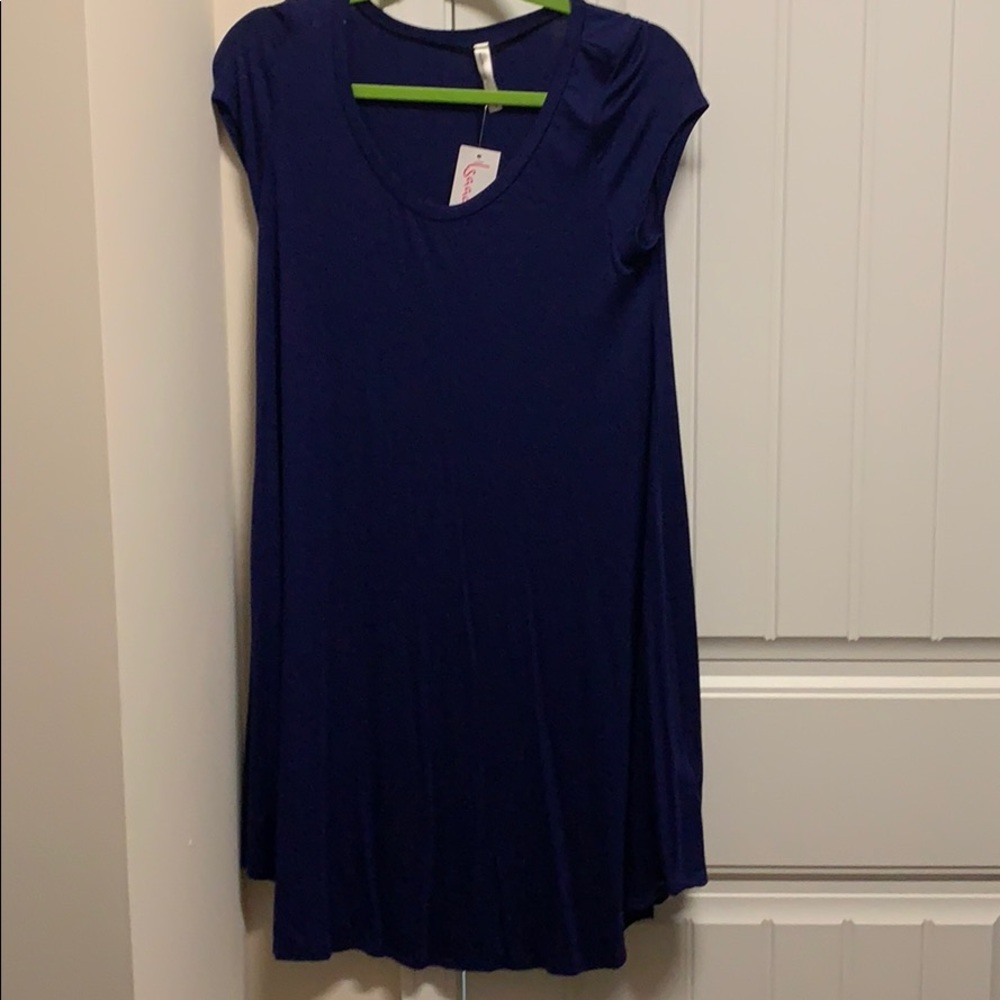 Navy shirt dress